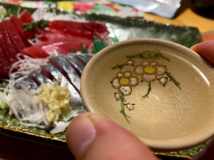 白千代香の杯と刺身