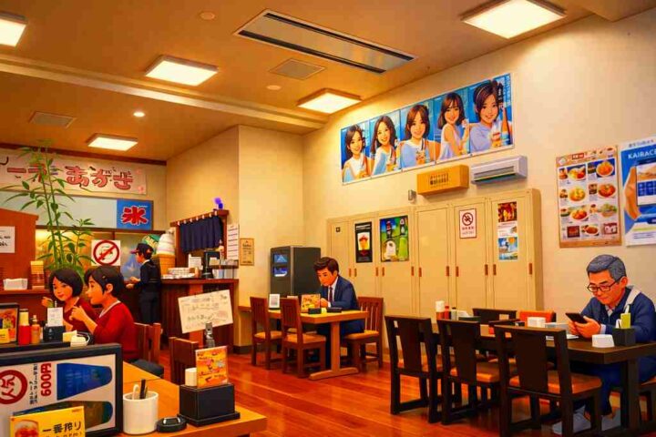 信州健康ランドお食事処の広い大広間