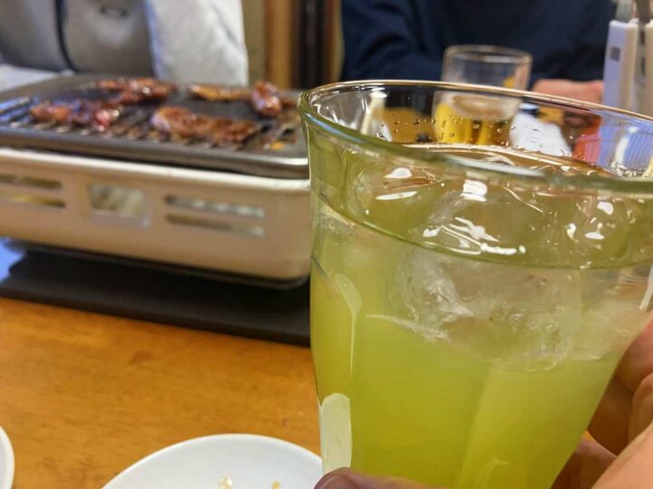 芋焼酎の緑茶割りグラス