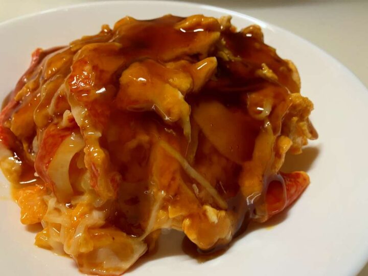 電子レンジ天津飯カニカマで作るふわとろ中華丼