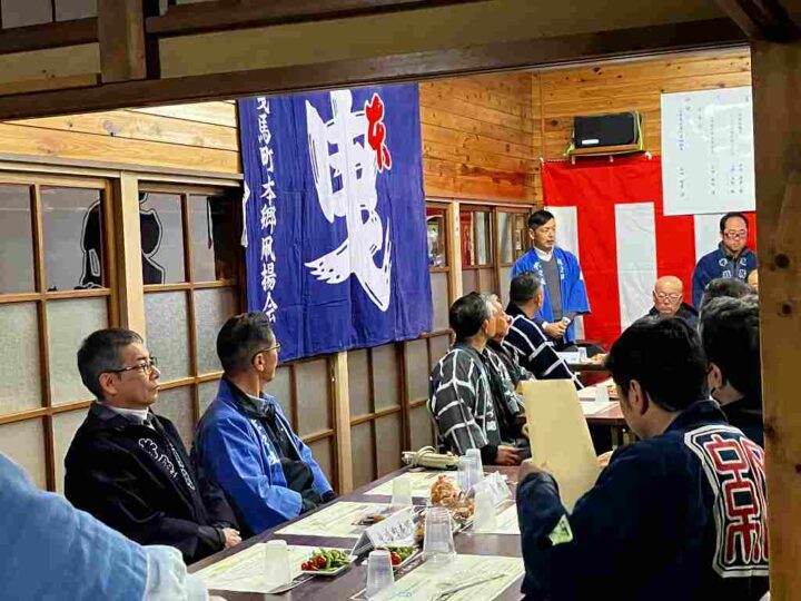 曳馬本郷組中村前組長による開会のあいさつ