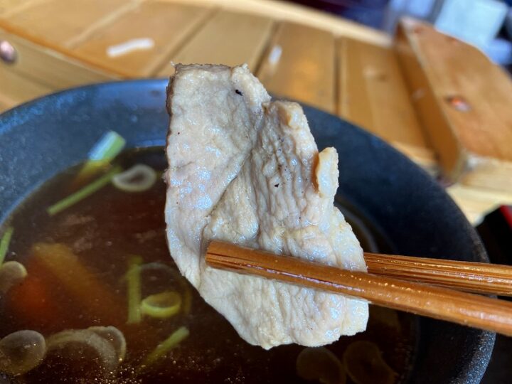 鴨肉は少々堅かった