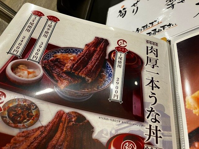 肉厚一本うなぎ丼のメニュー写真