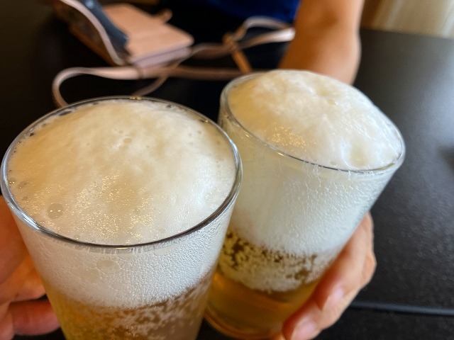ビールで乾杯