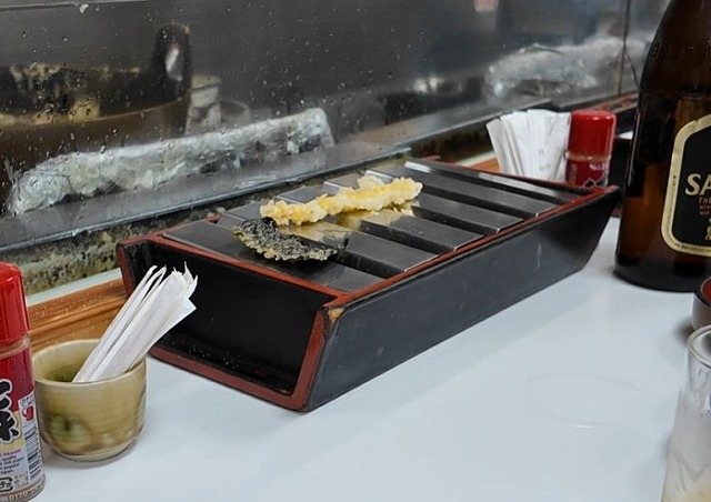 とうもろこしの天ぷらと海苔の天ぷら